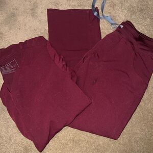 Burgundy FIGS scrub set